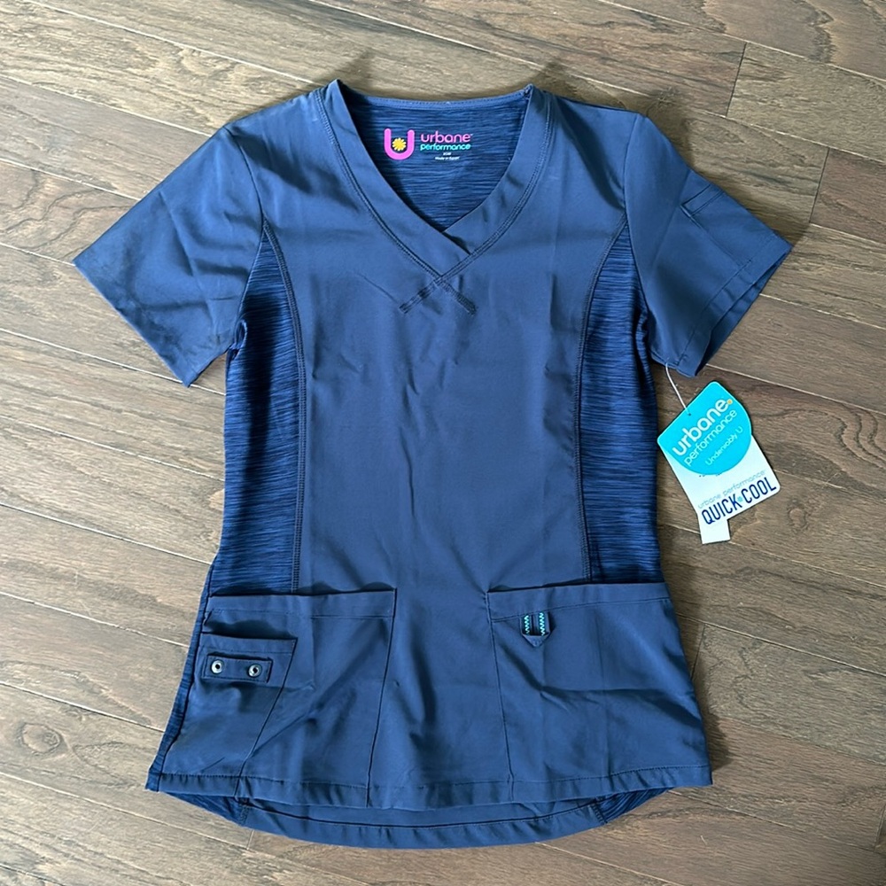 Urbane Performance navy blue scrub top- extra small